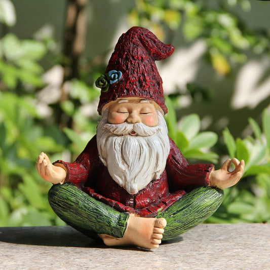 Estatua de Gnomo Solar para Yoga y Meditación en Jardín Zen