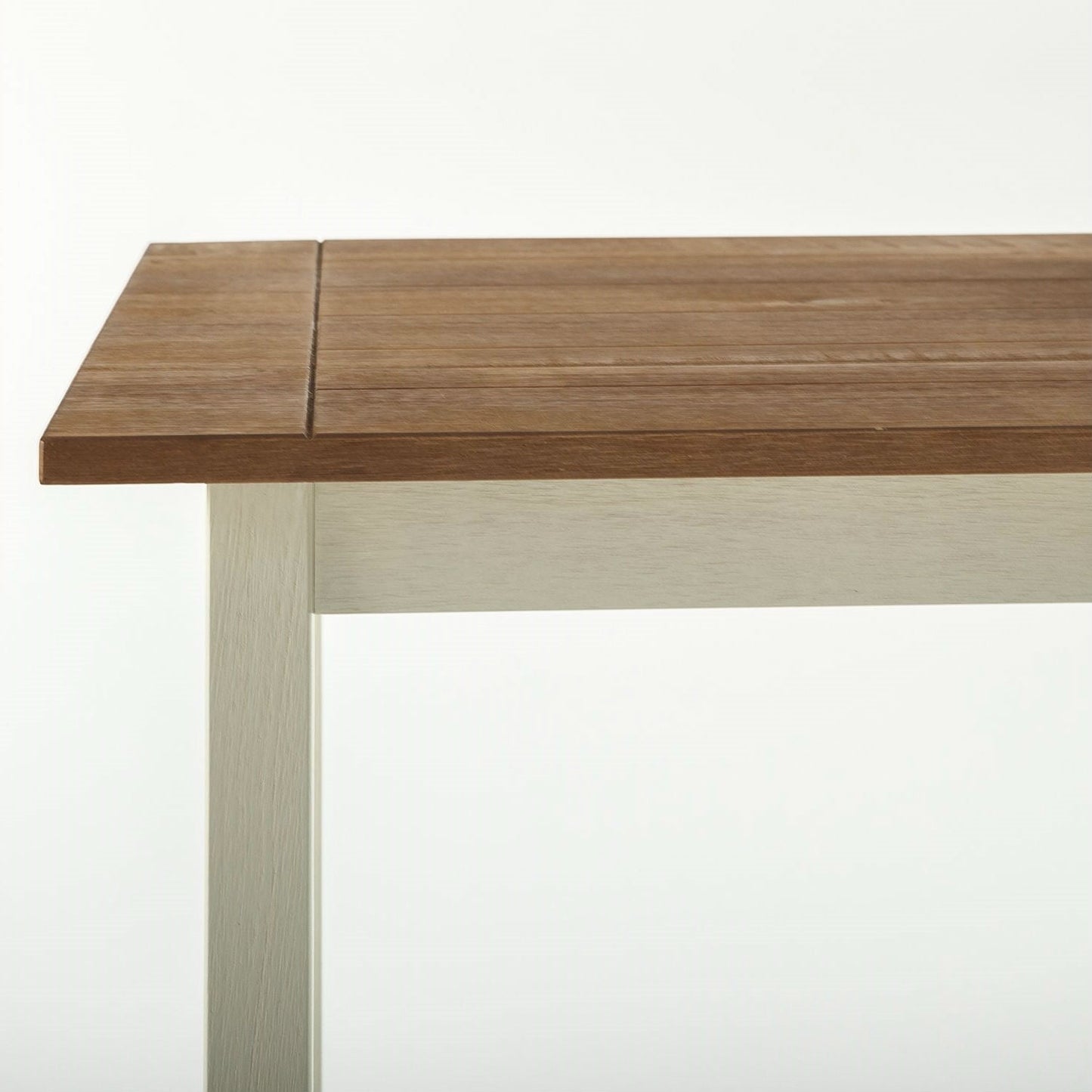 Mesa de comedor de madera de pino clásica de 45 x 28 pulgadas con patas blancas
