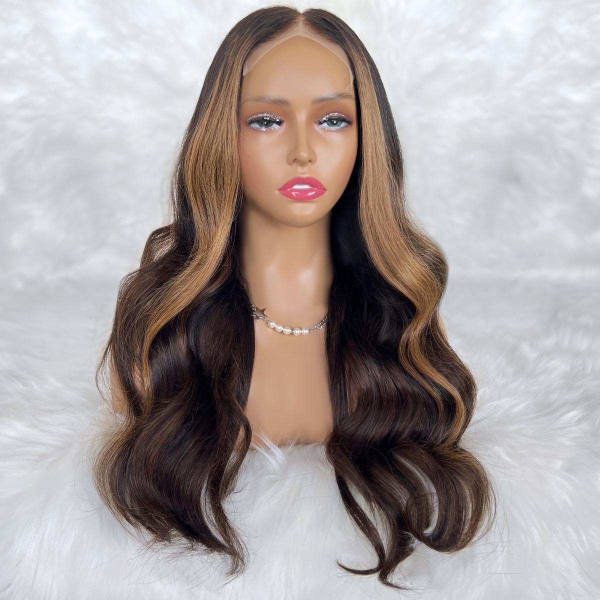 Peluca con cierre de cabello humano 100% Zaria sin pegamento 5x5 HD Lace profesionalmente teñida