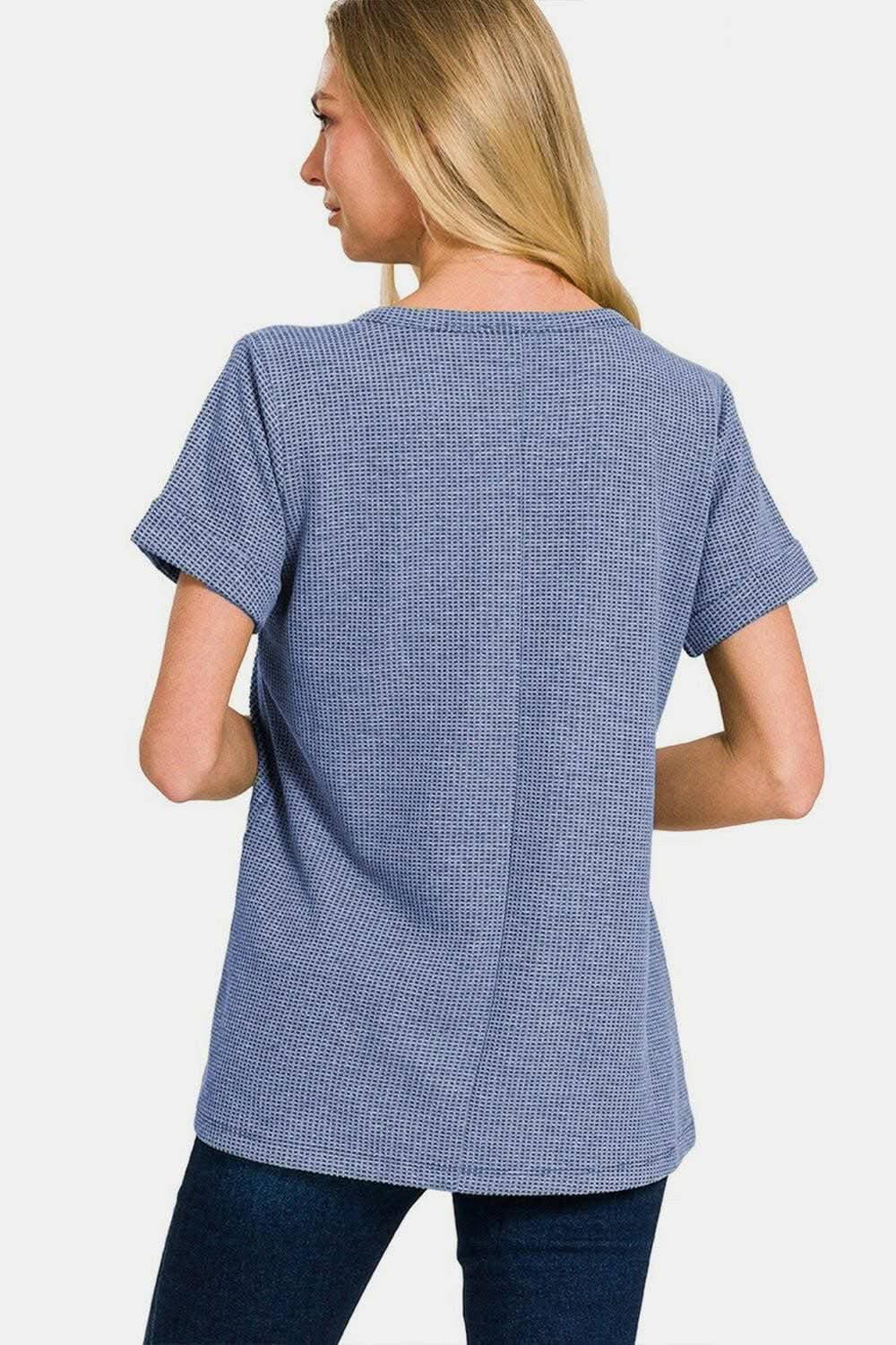 Blusa Trendsi para mujer, cuello con muesca, top informal elegante