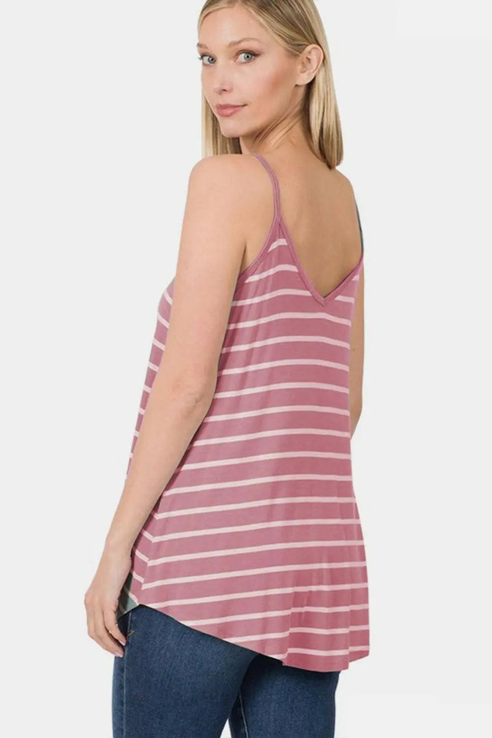 Trendsi Striped Cami Top with Adjustable Straps - Zenana