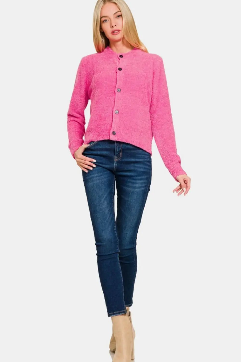 Women's Cardigan Sweater Cardigan Sweater - Soft & Comfy - Everyday Button-Down Knit
