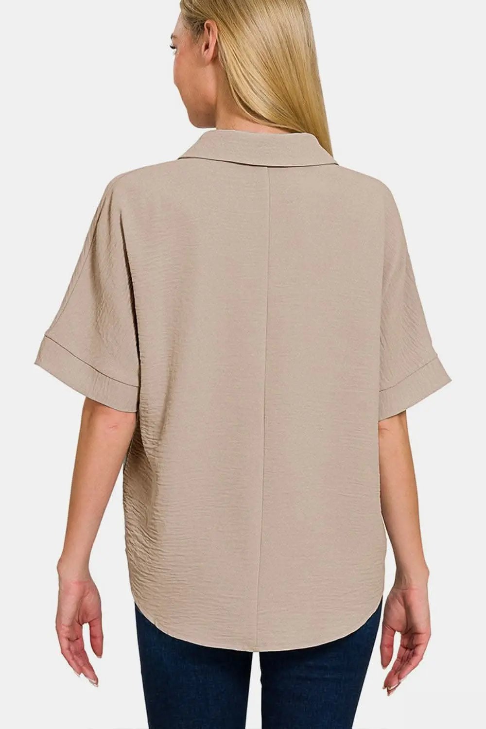 Pants Trendsi Zenana textured collared top