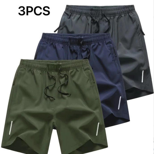 Pantalones Cortos Casuales para Hombre con Bolsillos con Cremallera a la Moda (Set de 3)