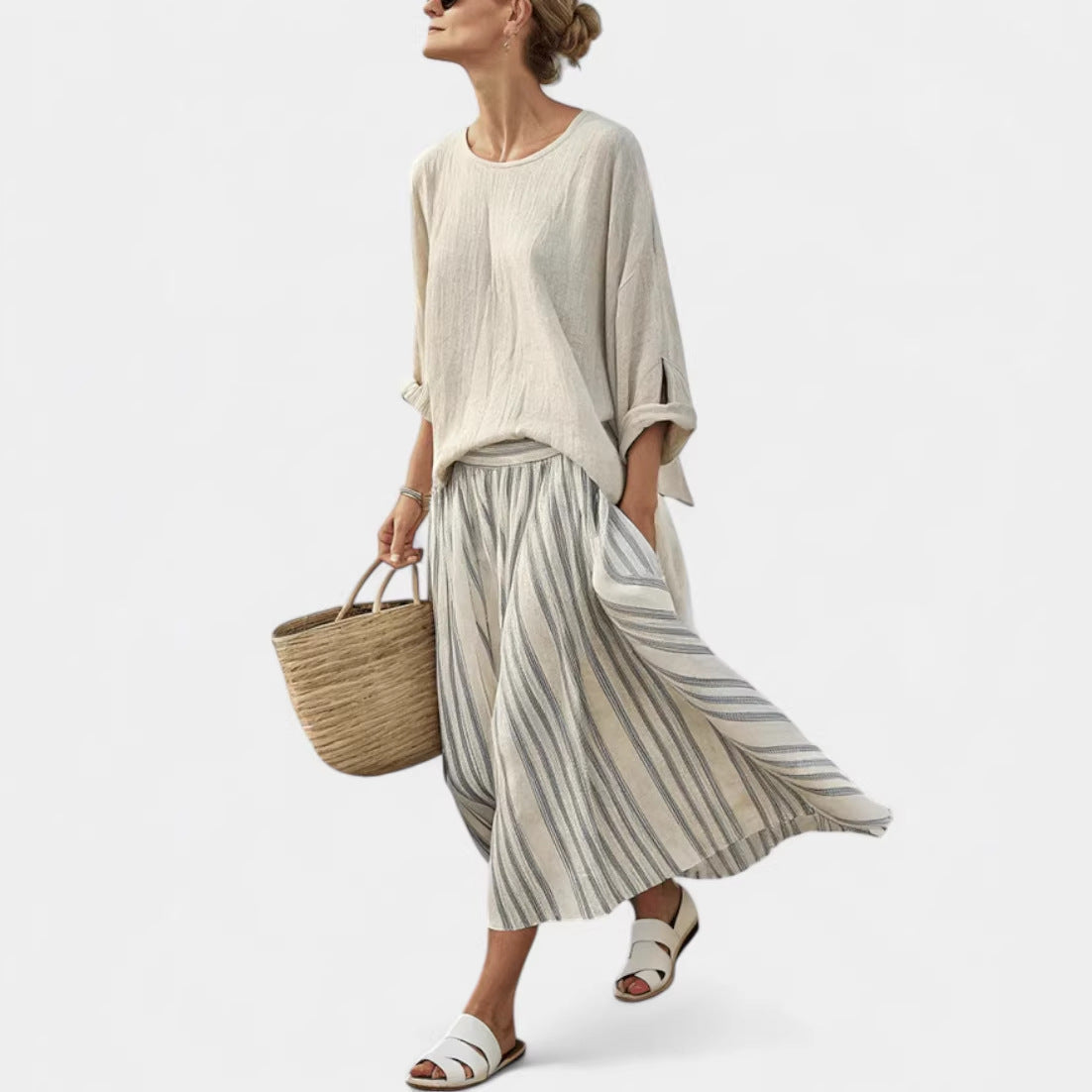 Women’s Beach Vacation Two Piece Set – Loose Summer Outfit