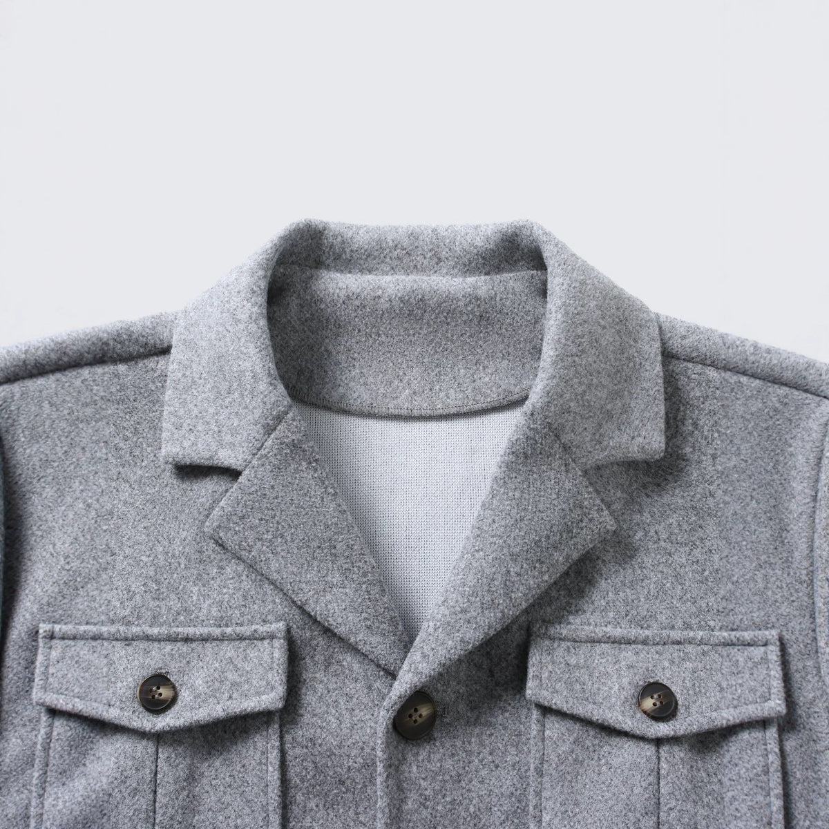 Mens Lapel Single-breasted Waist-cinched Coat With Multiple Pockets