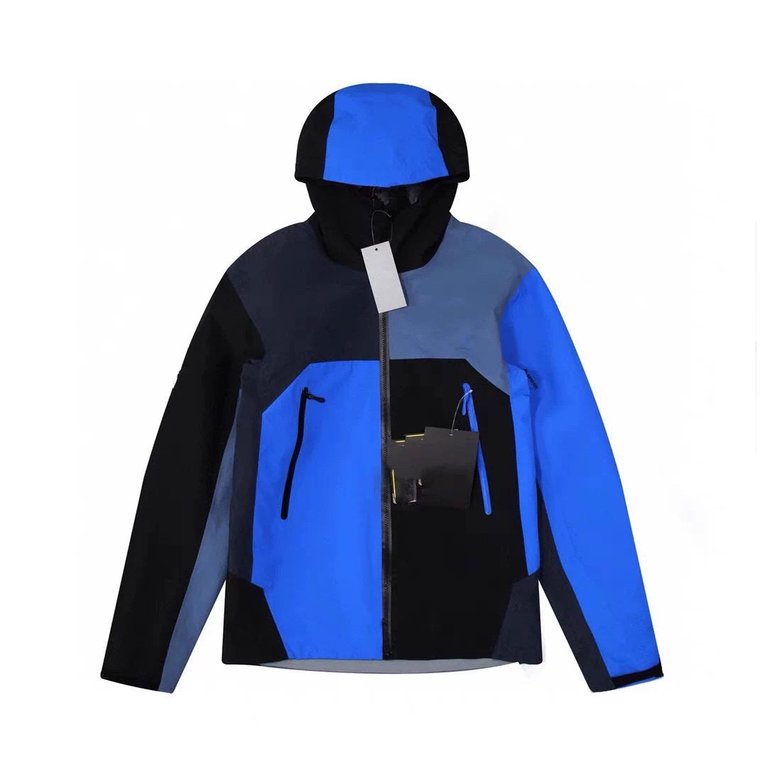 Stitching Nylon Stand Collar Shell Jacket Waterproof Windproof Jacket