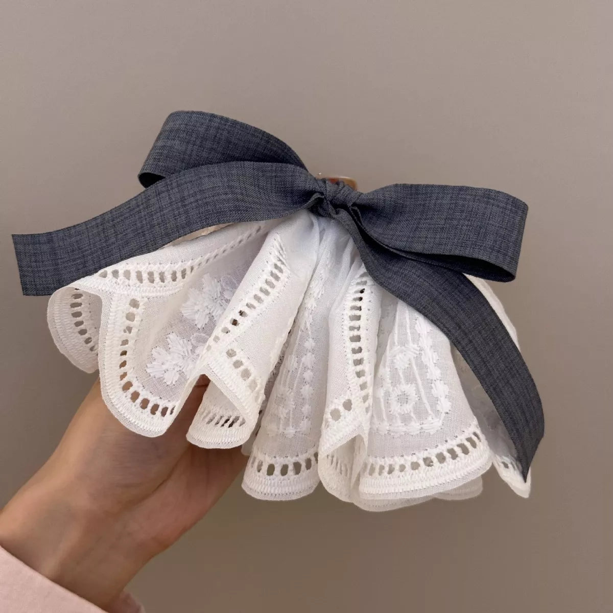 Lace Hair Clip with Ribbon