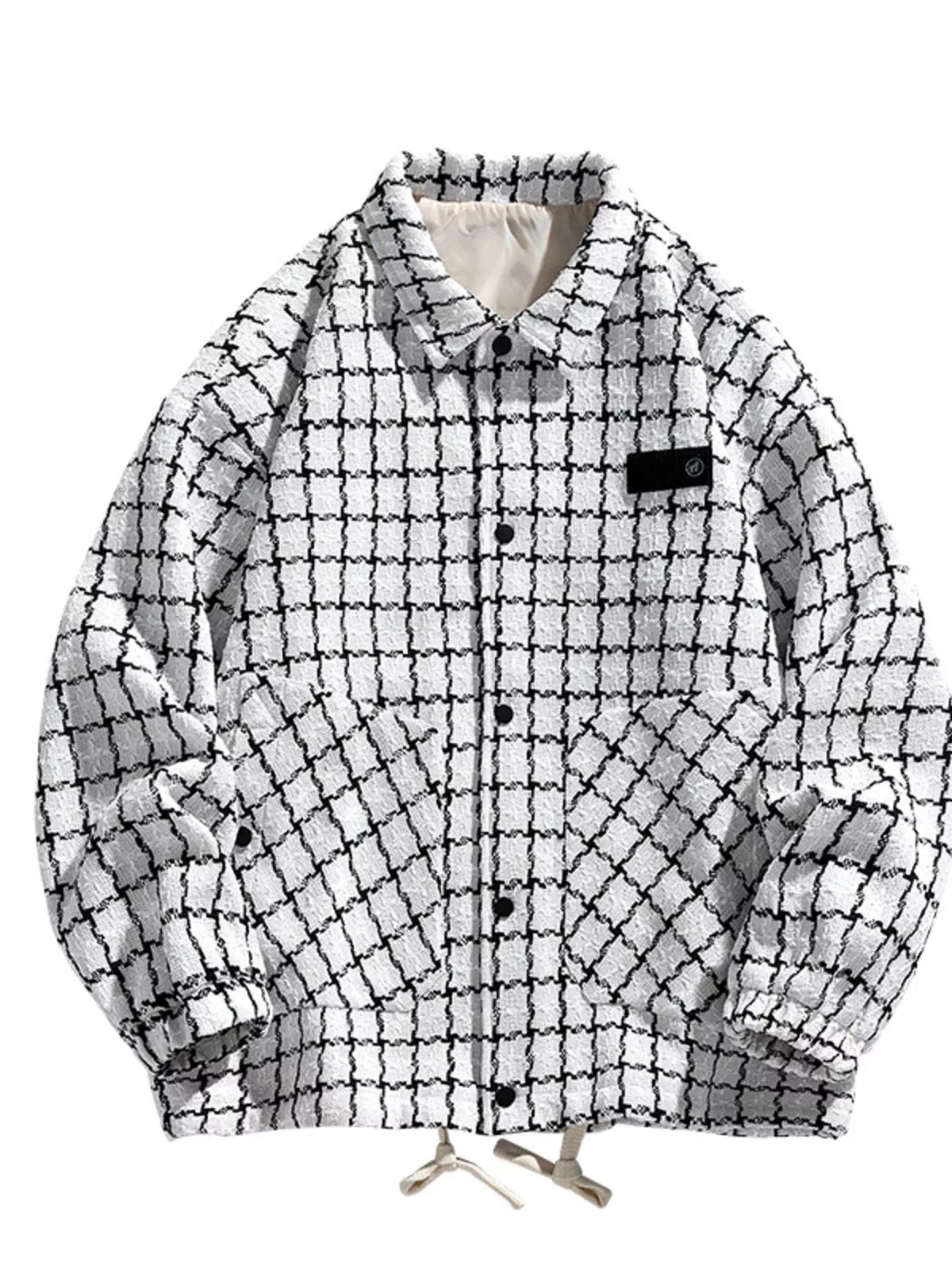 Men's Full Size Plaid Button Up Casual Jacket Plus Size