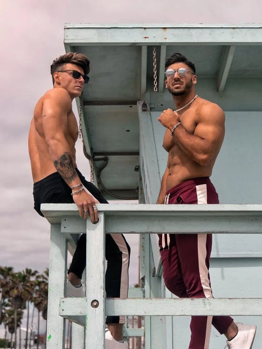 Pantalones deportivos con cordón en contraste para hombre