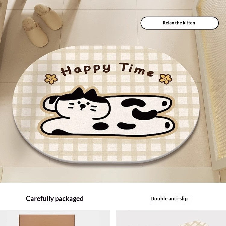 Quick-drying Cartoon Silica Mud Floor Mat