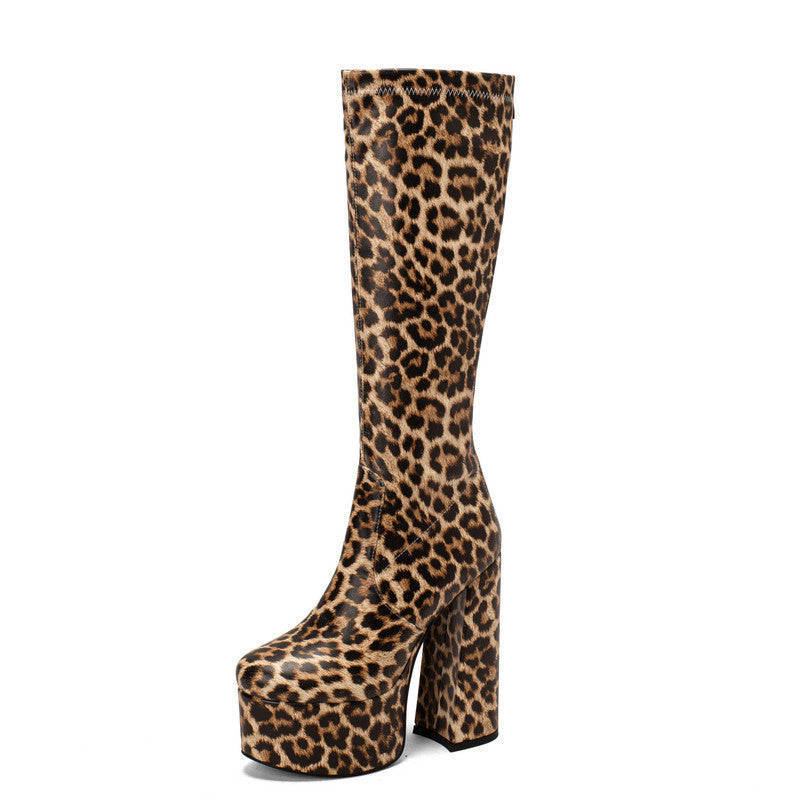 European And American Stretch Boots Waterproof Platform