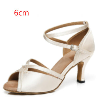 Women's Latin Dance Shoes Soft Bottom Adult Seamless Heels
