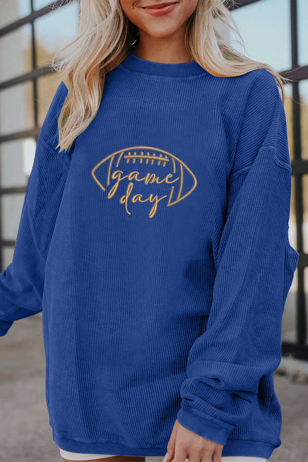 Sudadera gruesa bordada de fútbol negro para el día del partido