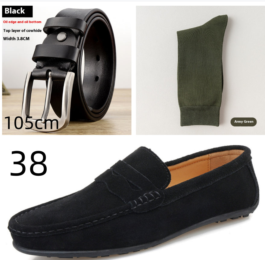 Men's Solid Color Suede Loafers