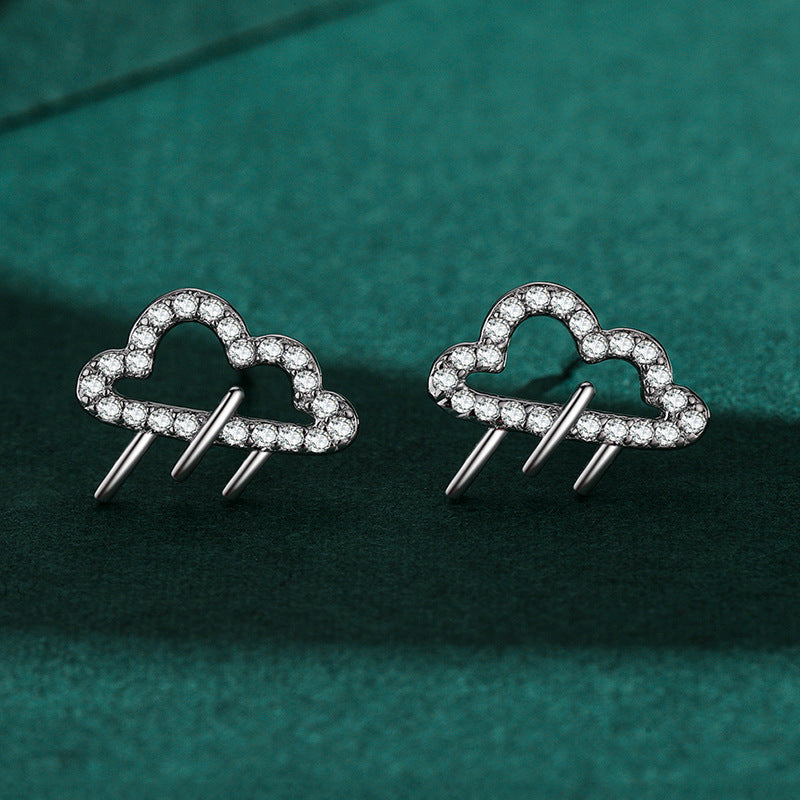 S925 Silver Kitten Star Diamond Earrings