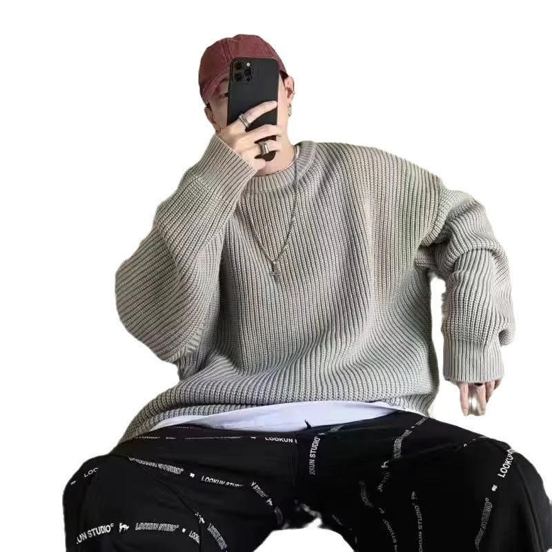 Loose Casual Retro Trendy Underwear Crew Neck Sweater