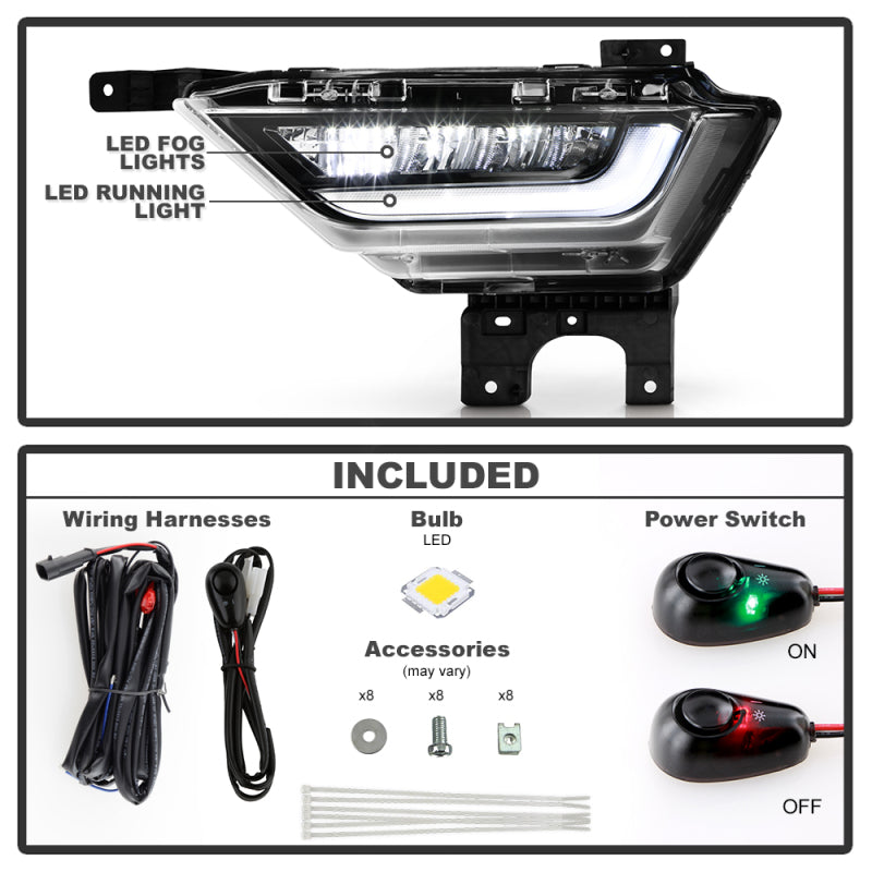 Faros antiniebla LED completos estilo OEM Spyder 21-23 Ford F150 con interruptor FL-FF1502021-LED-C