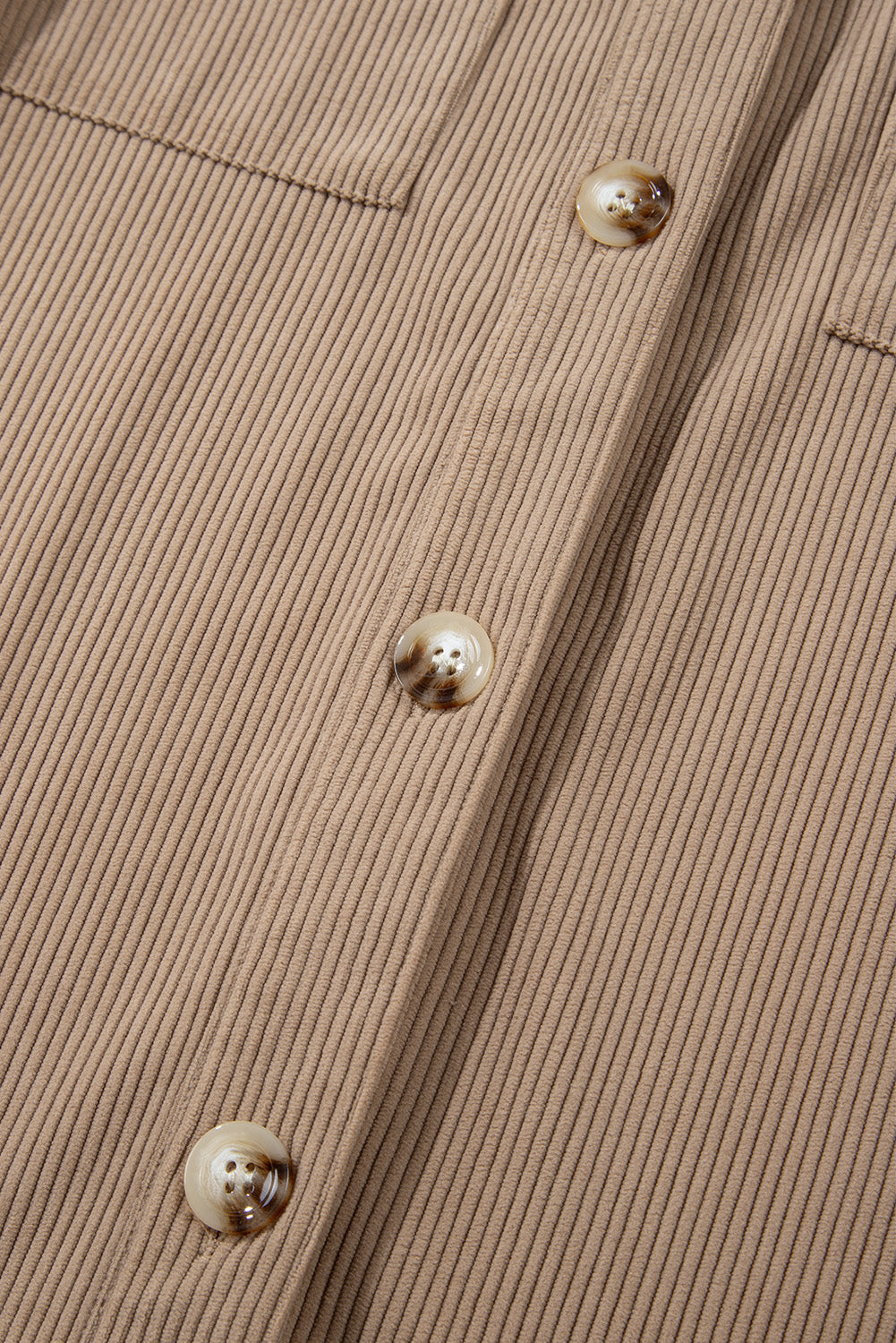 Chaqueta camisa de pana con capucha, cordón ajustable y bolsillos, color caqui claro