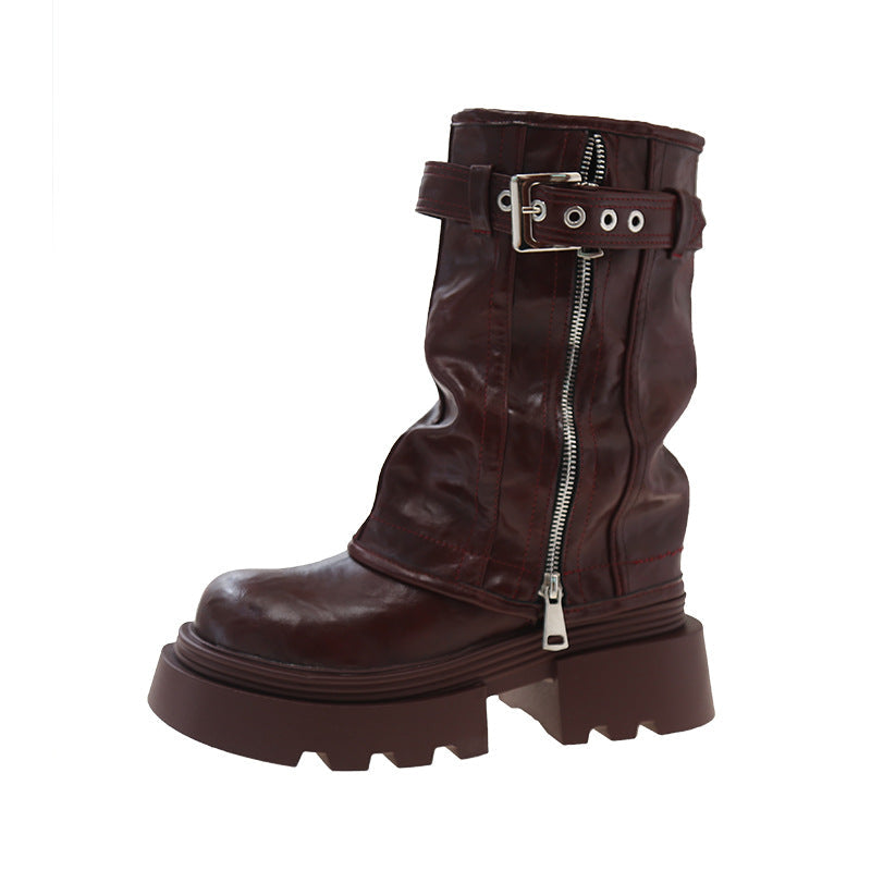 Women's British Style Retro Western Knight Boots