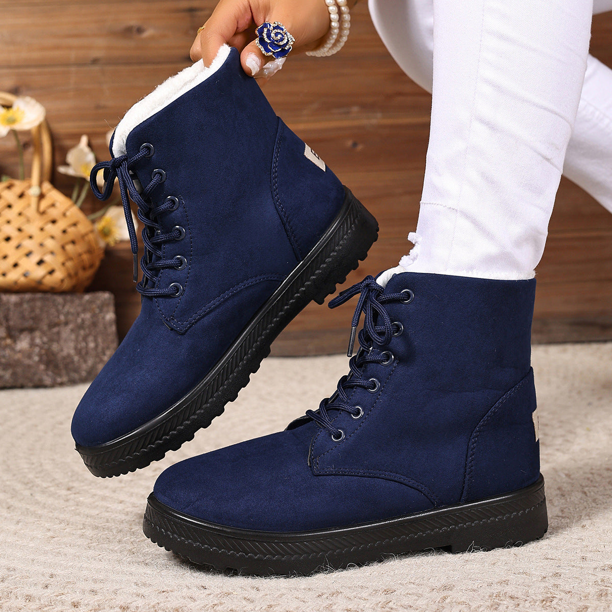 Women's Waterproof High-Top Cotton-Padded Snow Boots