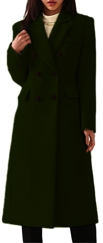 New AutumnWinter Simple Womens Wool Coat