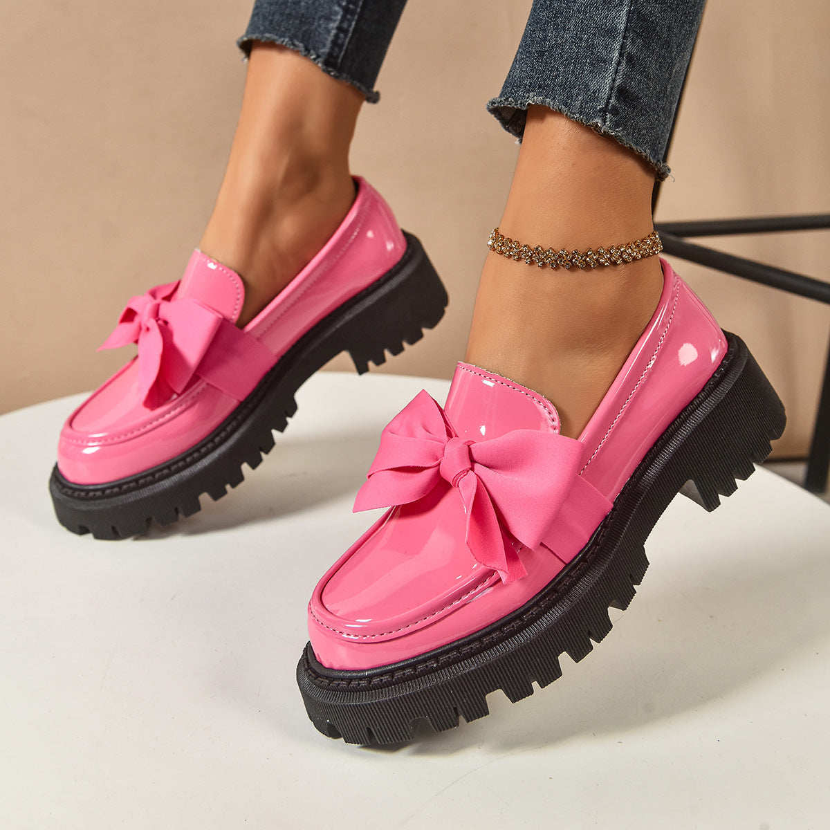Women's Bow-Tie Loafer Shoes