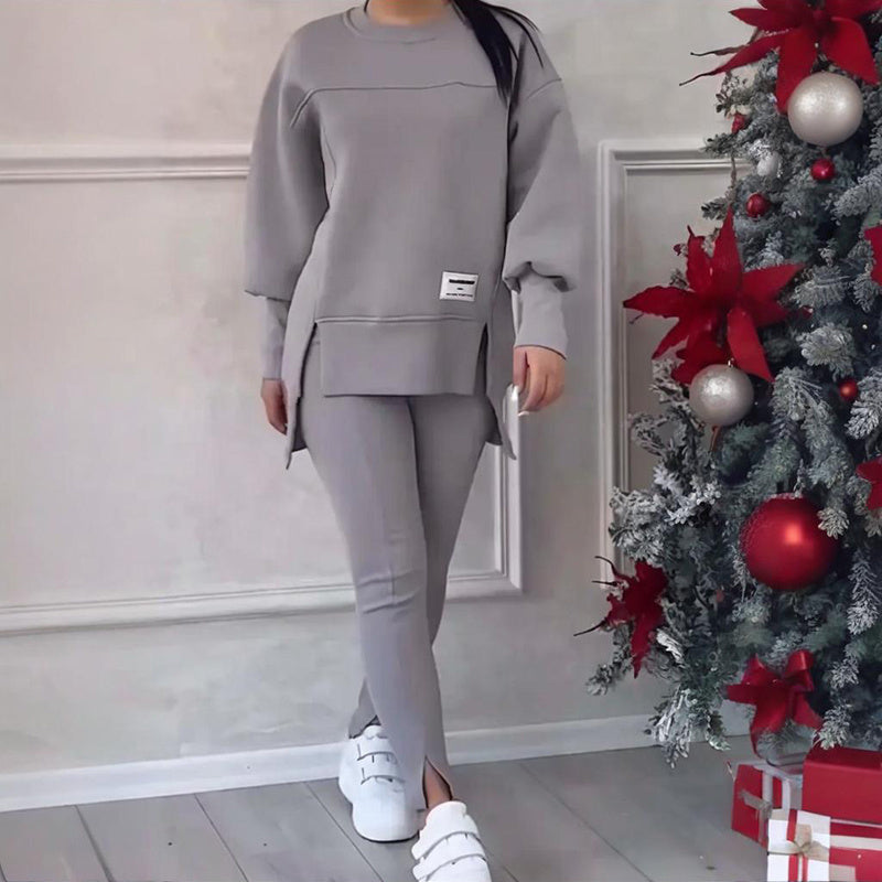 Conjunto de 2 Piezas de Color Liso para Mujer