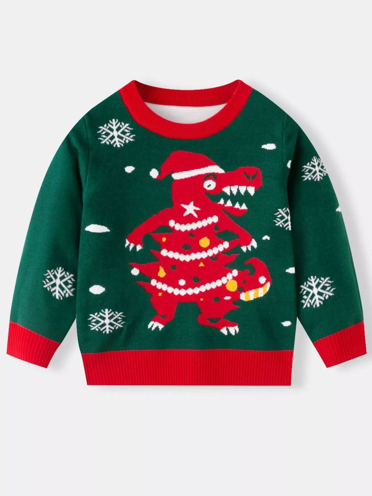 Children's Christmas Tree Round Neck Sweater