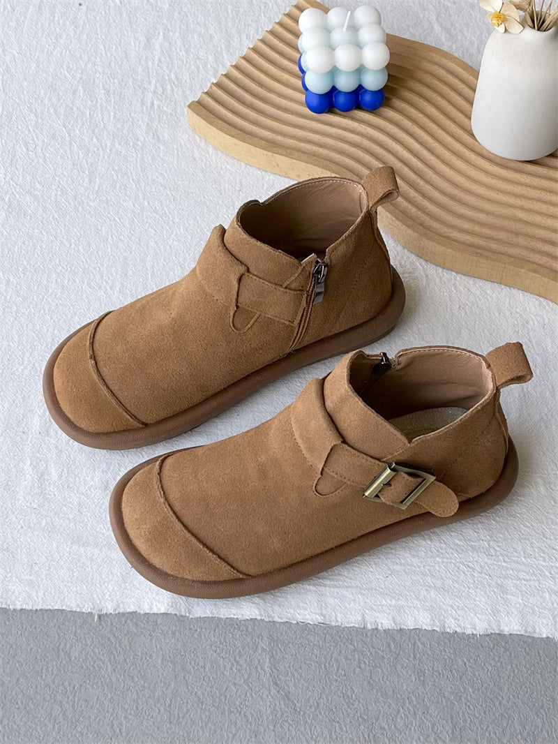 Mori Style Retro Soft Leather Martin Ankle Boots