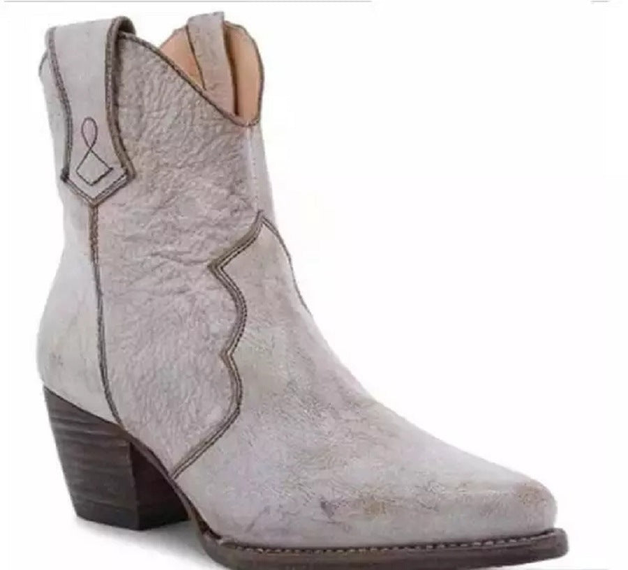Women's Pointed-Toe Mid Heel Rider Side Zip Boots