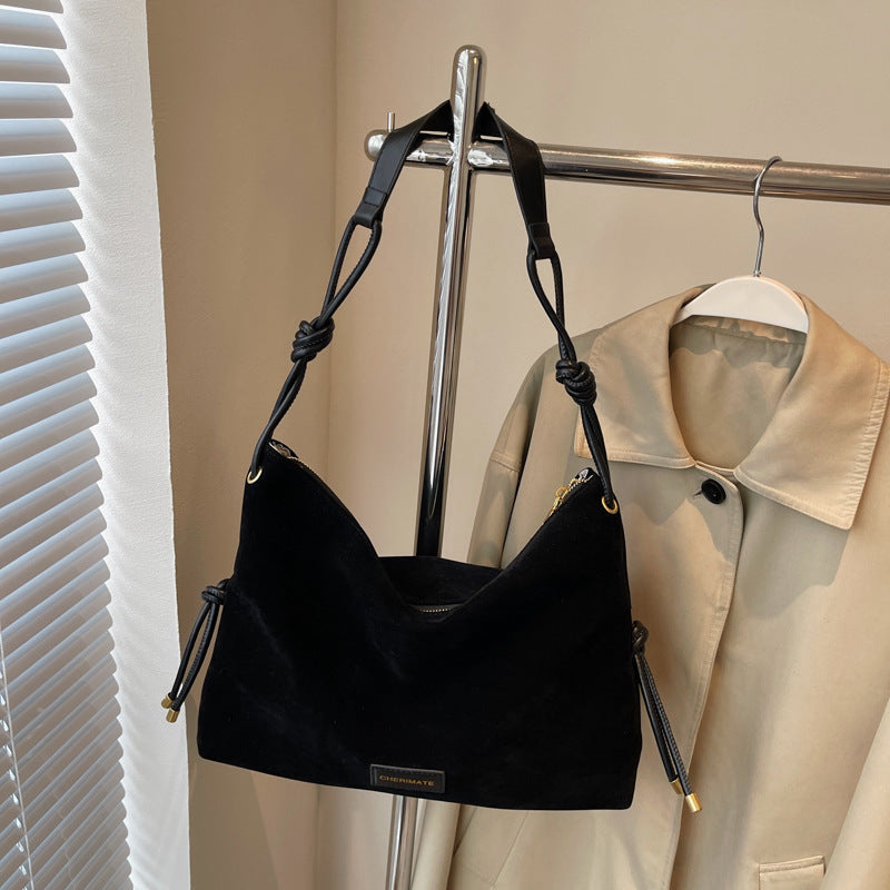 Women's Retro Frosted Leather Maillard Color Crossbody Bag