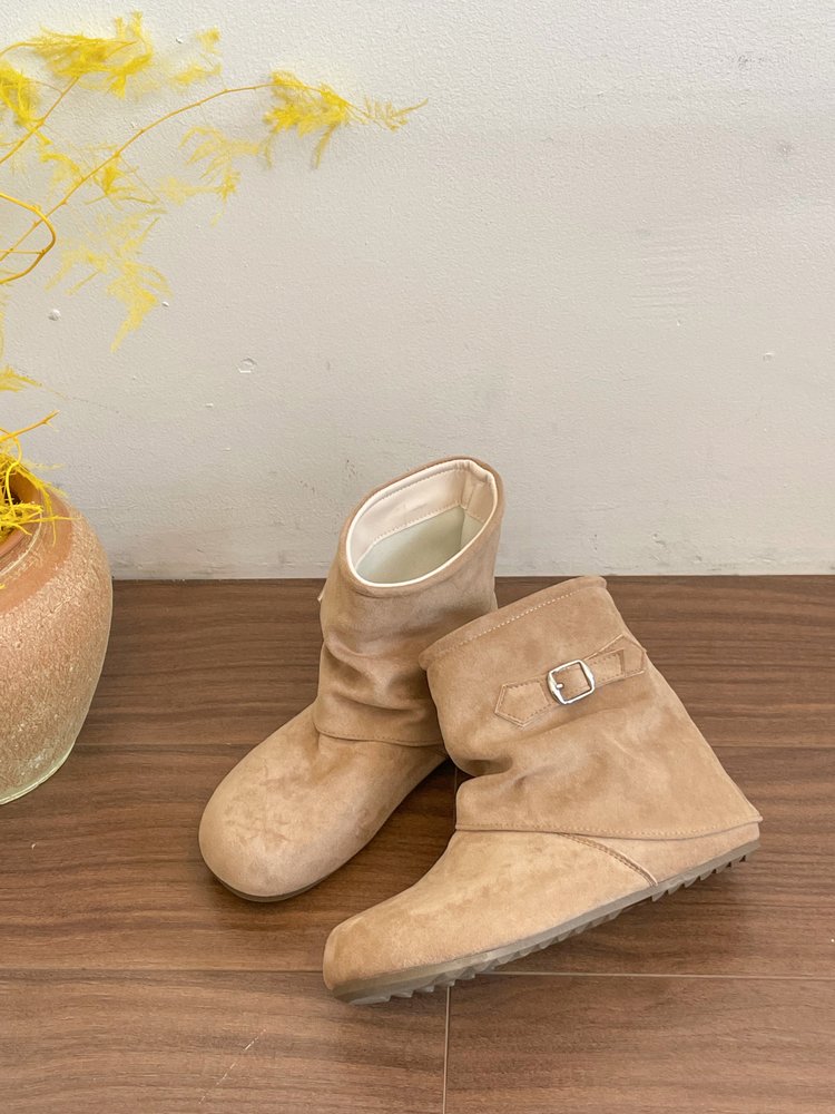 Fashionable French Versatile Thick Soled Boots For Women, Summer Soft Soled And Slim Looking Boken Short Boots