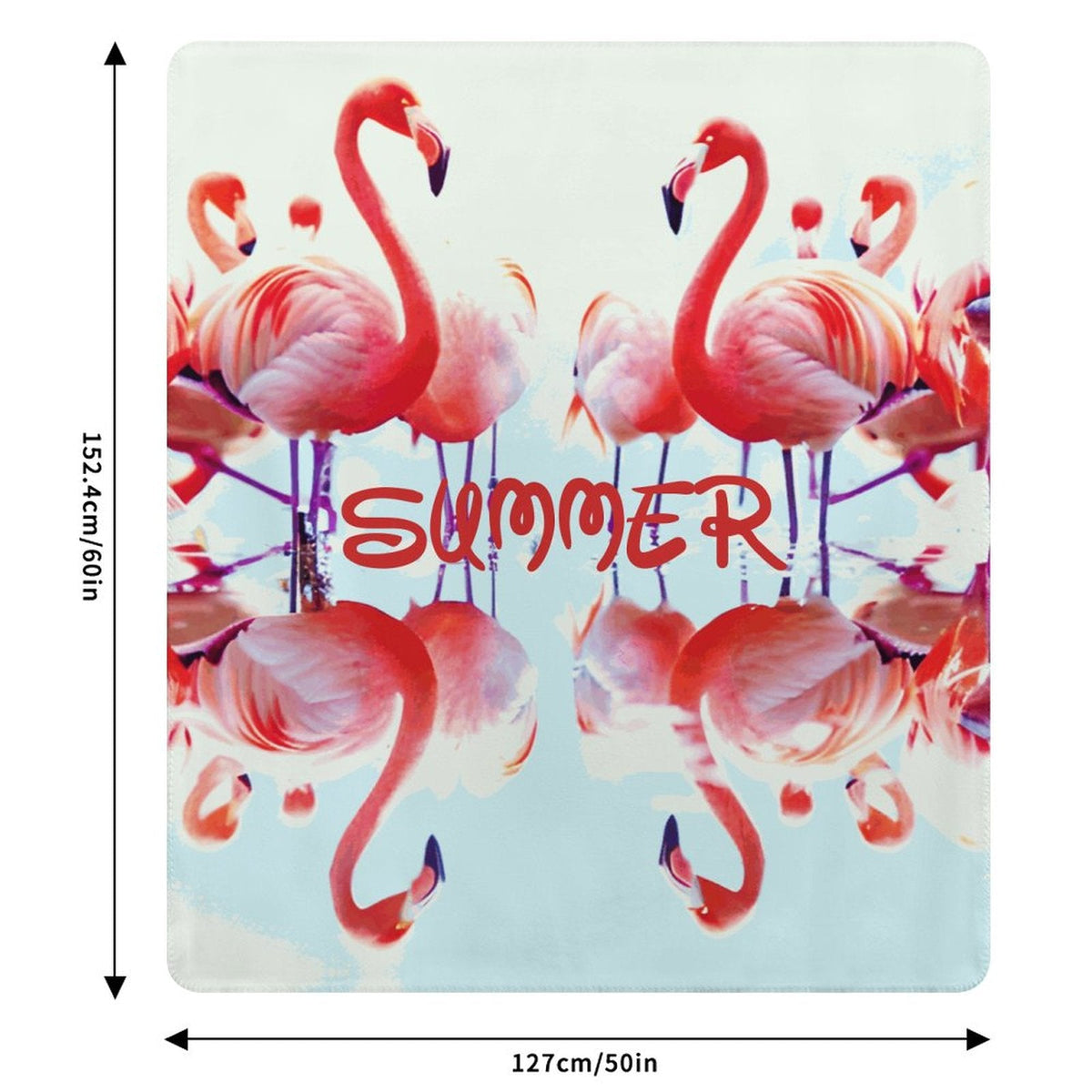 Pink Flamingos Summer Design Sherpa Fleece Throw Blanket - 50" × 60"