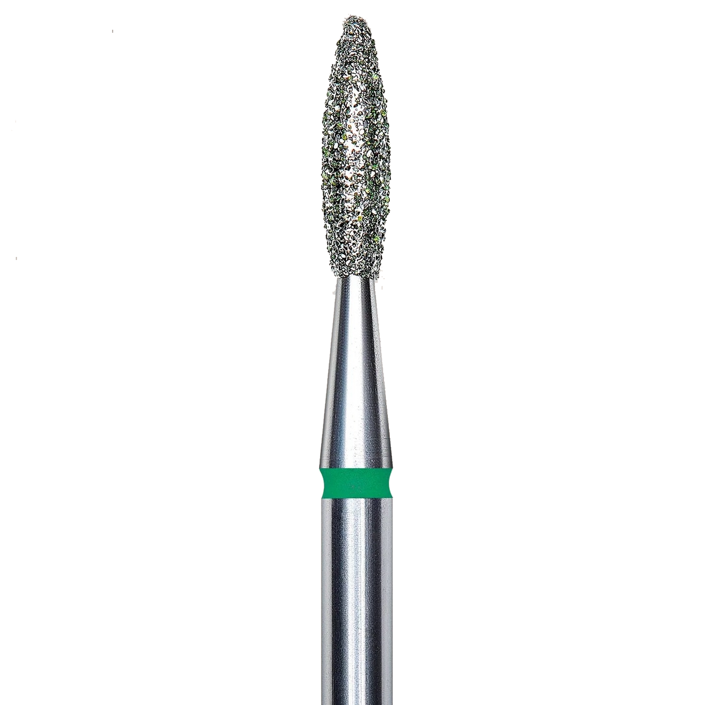 DIAMOND NAIL DRILL BIT, "FLAME", GREEN, HEAD DIAMETER 2.1/8MM (FA10G021/8) - STALEKS™