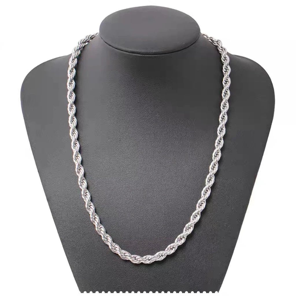 Stainless Steel Twist Chain Necklace For Men