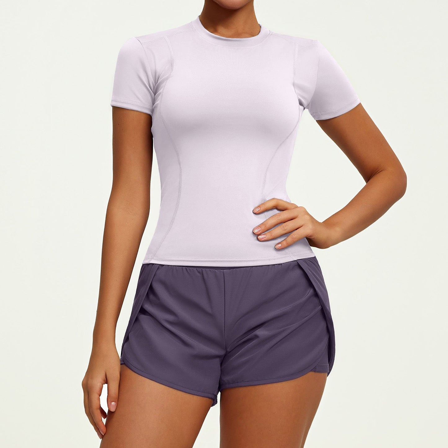 Women's Short Tight Thin Yoga Outfit Two-piece Set