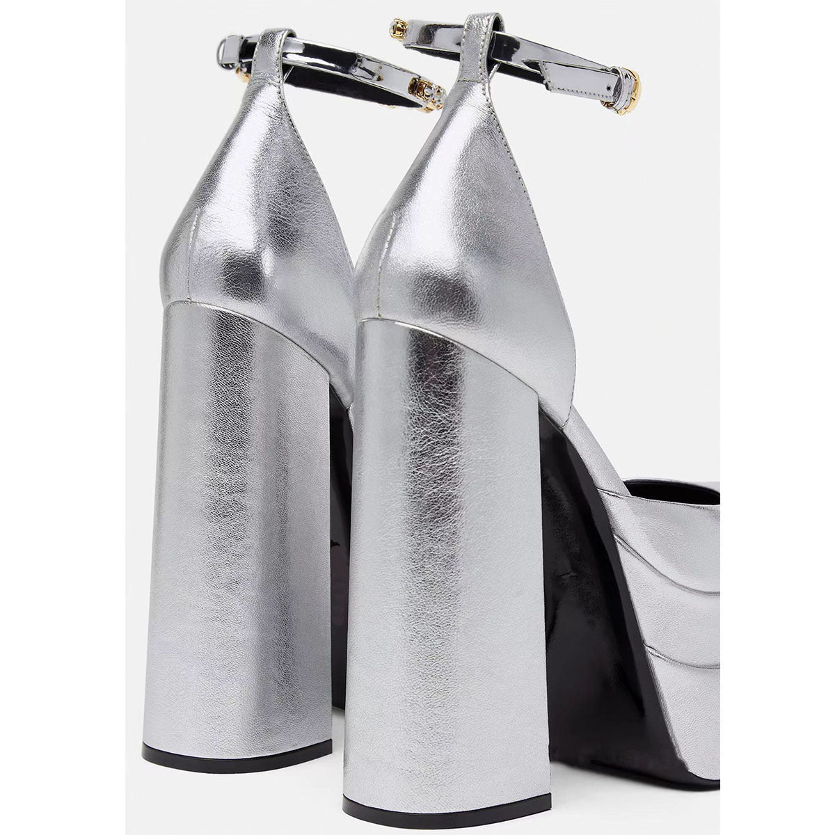 Golden Square Head Hollow Waterproof Platform Buckled