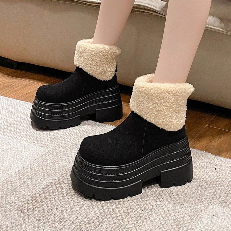 Short Plush Thickened Warm Platform Boots