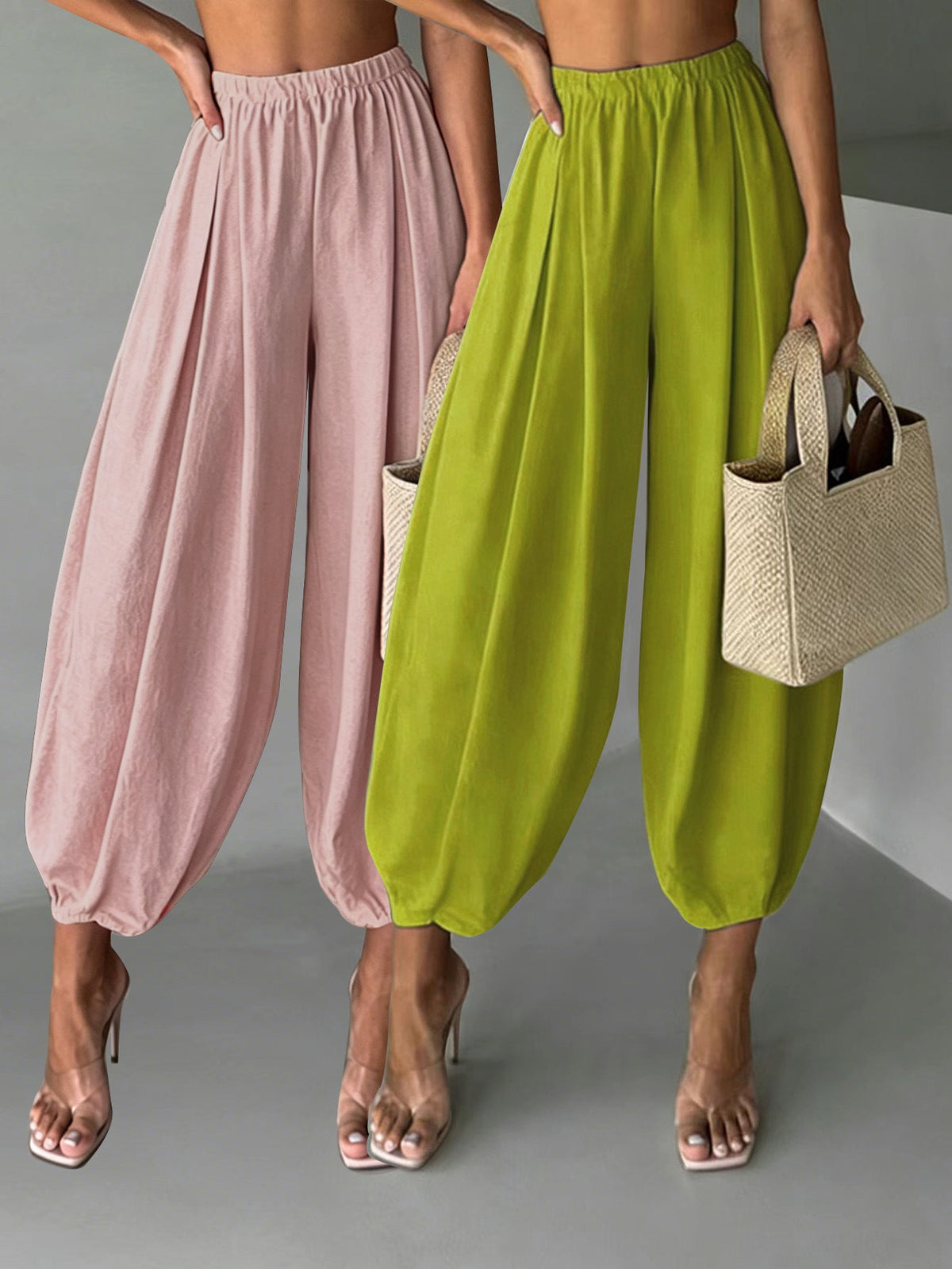 2-piece Set Fashionable Air Pants For Womencasual Yoga Wide-leg Pants