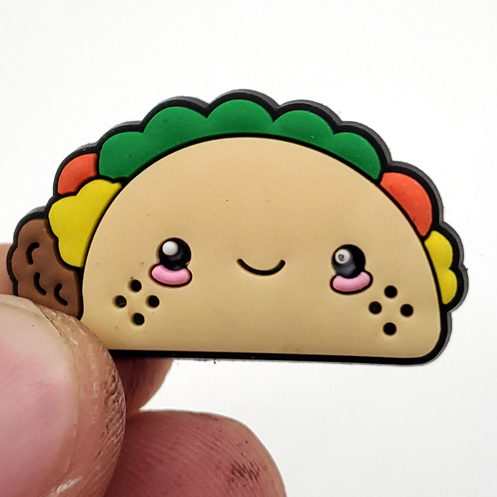 Cartoon Food Hole Shoes Shoe Ornament Shoe Buckle PVC Eva Sandals Decorative Accessories