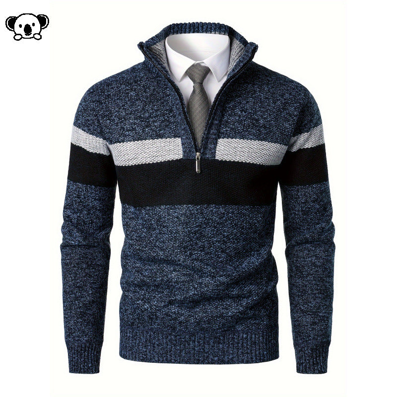 Men's Fleece-lined Mock-neck Sweater