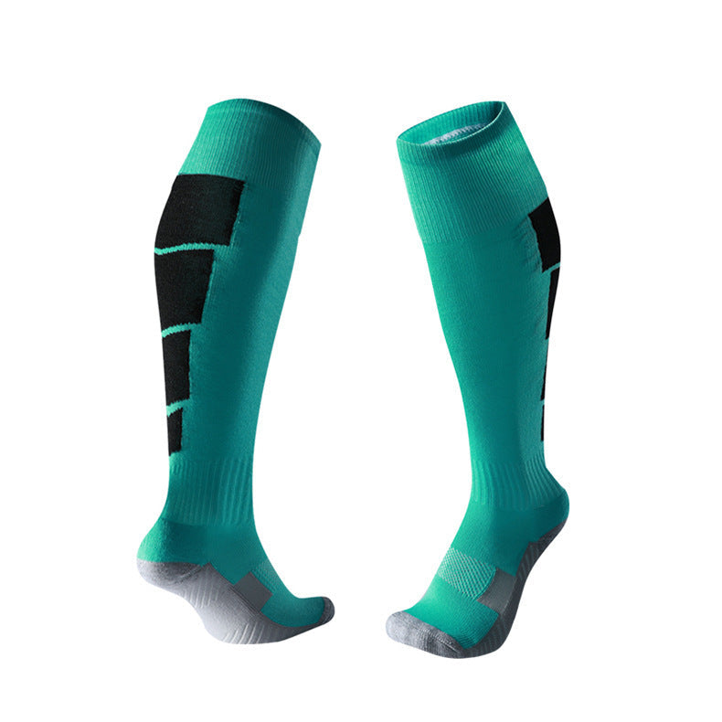 Cross-border Long-tube Sports Socks Thickened Non-slip Towel Bottom Mens Football Training Socks Sweat-absorbent Breathable Professional Football Socks
