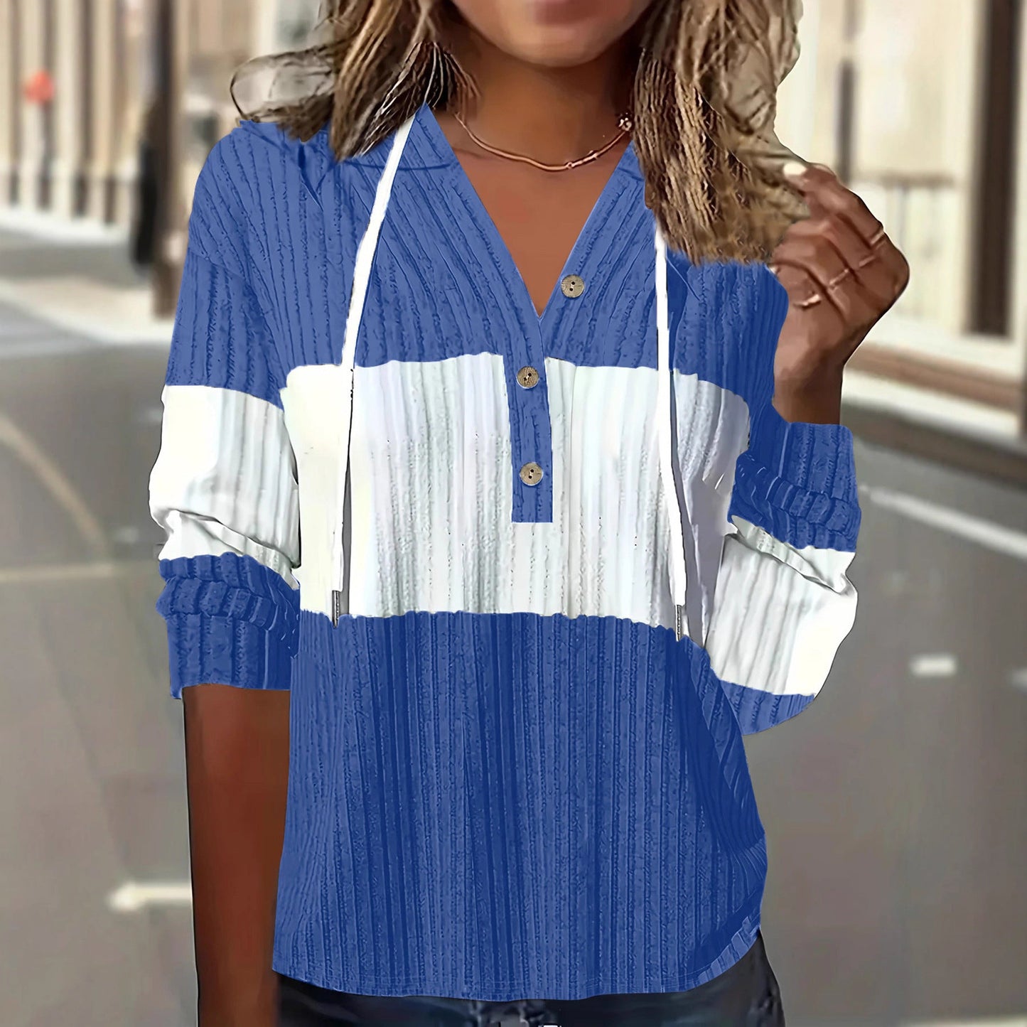 Patchwork Versatile Dress And Hooded Long-sleeve Top
