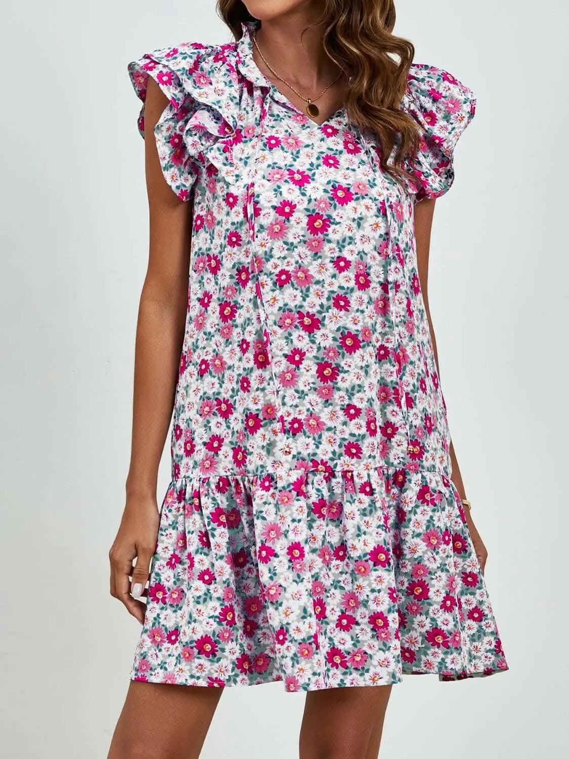 Dresses Trendsi swimwear - Floral Cap Sleeve Mini Dress