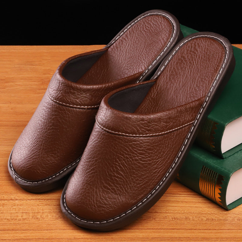 Unisex Lazy Four Seasons Leather Slippers