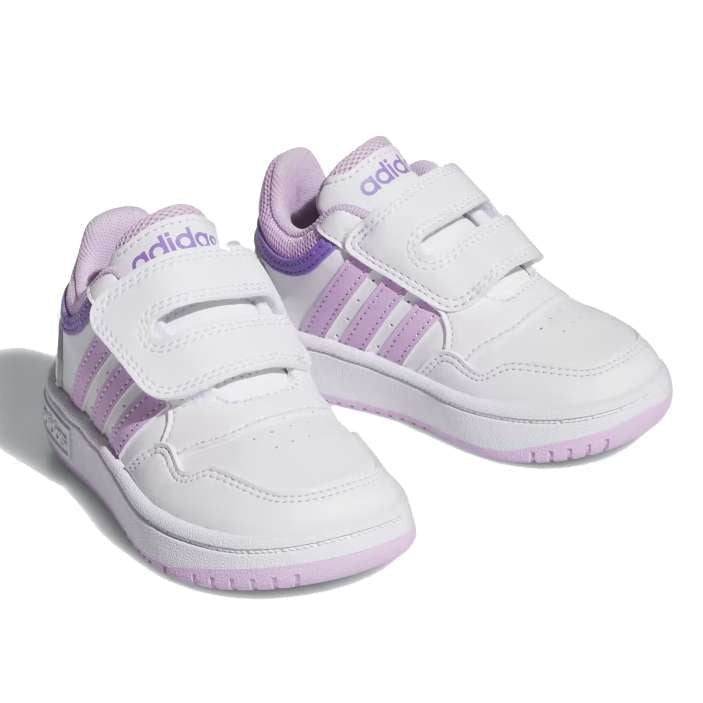 Zapatillas adidas Hoops 3.0 CF para bebé - Cloud White / Bliss Lilac / Violet Fusion
