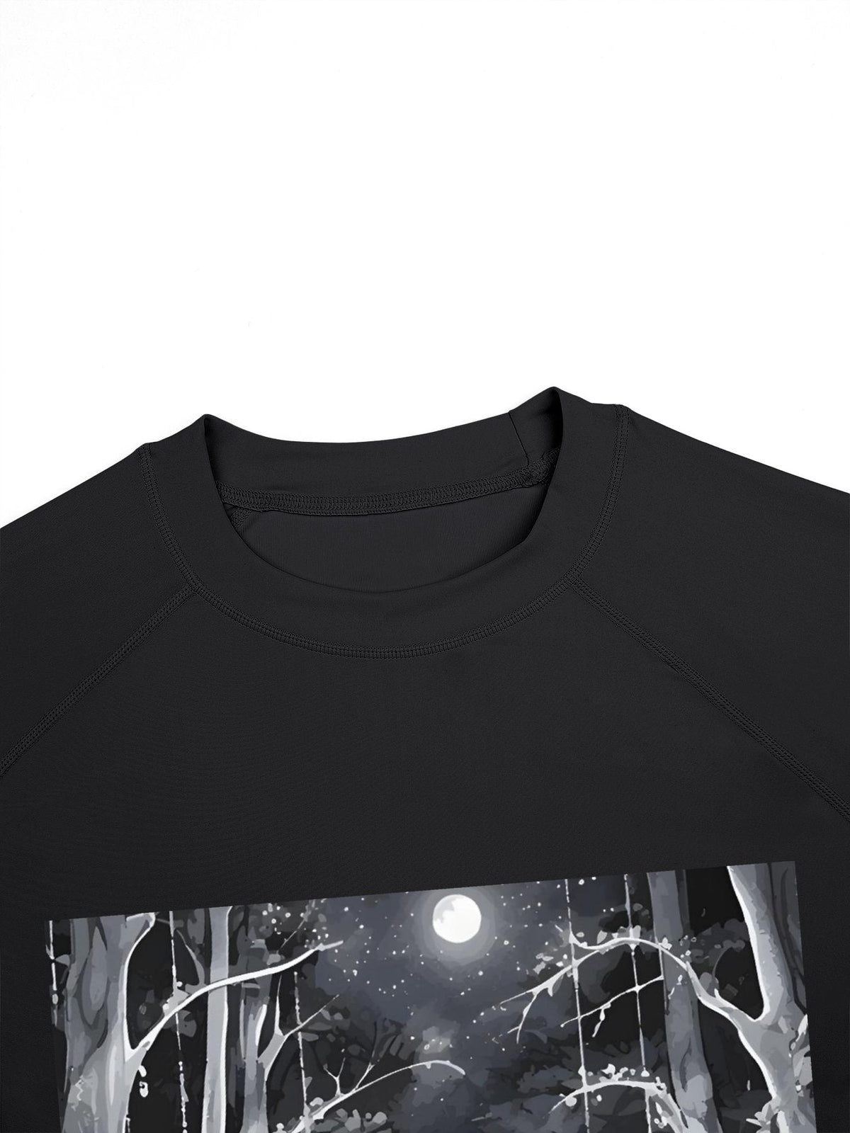 Ethereal Wolf in the Moonlight Men's Short-Sleeve Surfing Top (Front Printing)