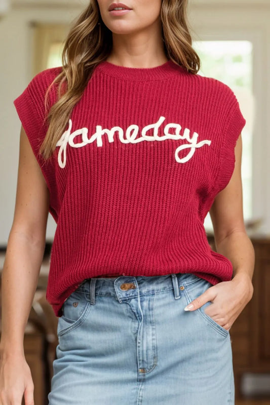 Chaleco de punto de cuello redondo GAME DAY