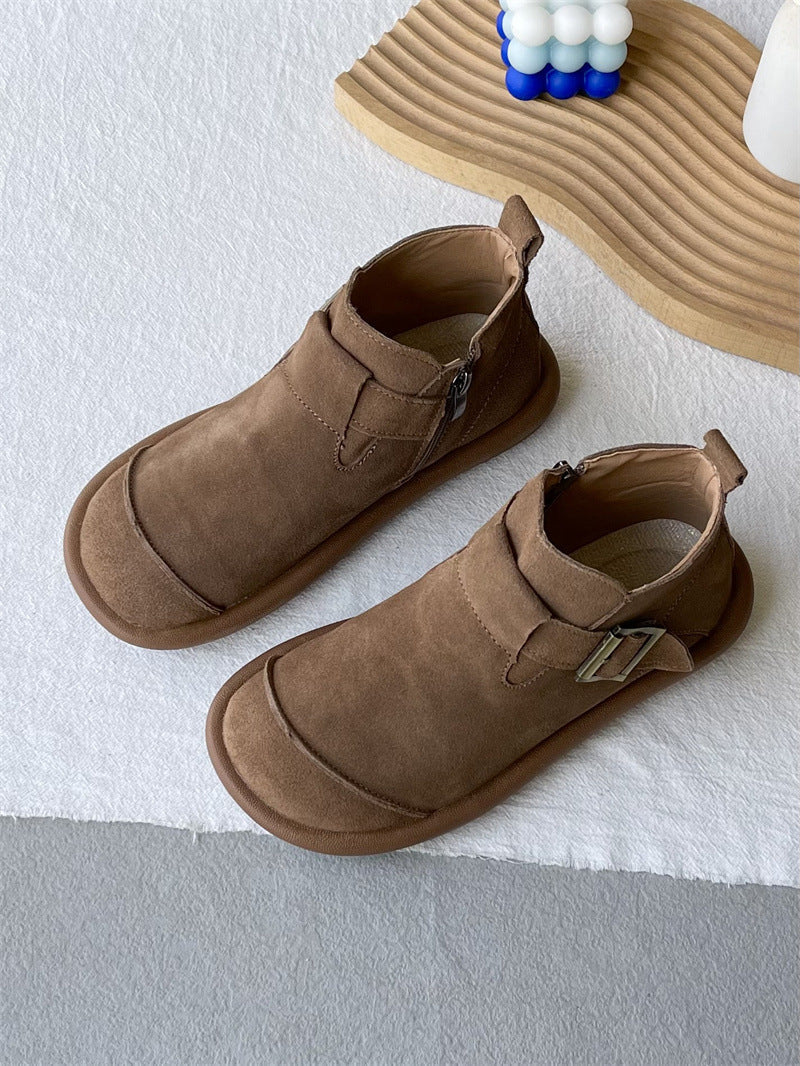 Mori Style Retro Soft Leather Martin Ankle Boots